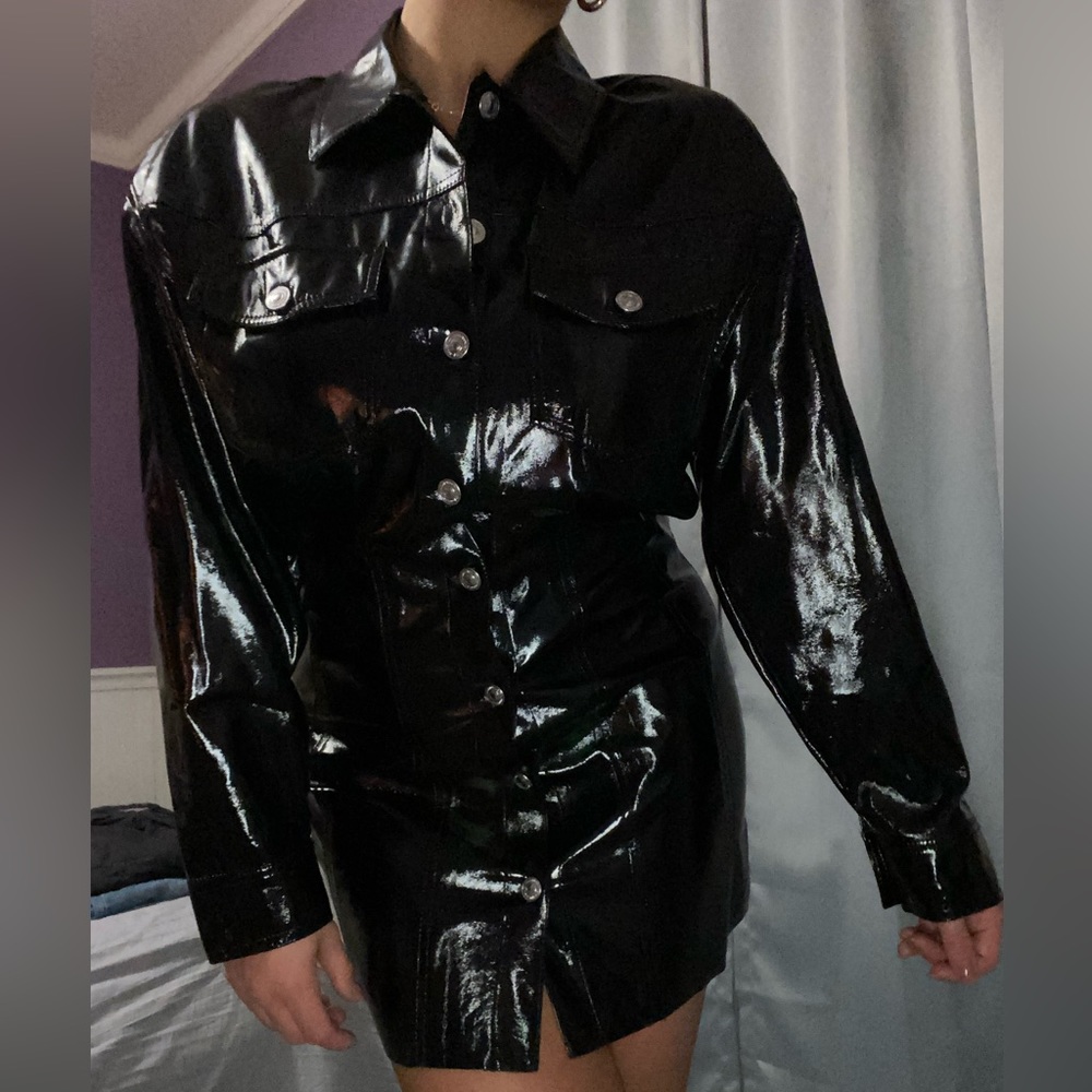ZARA faux leather dress